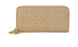 Christian Dior Lady Dior Voyageur Wallet, Lambskin, Beige, MA0232, DB, 3*